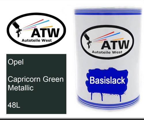 Opel, Capricorn Green Metallic, 48L: 500ml Lackdose, von ATW Autoteile West.